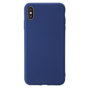 For iPhone XS Max Shockproof Frosted TPU Protective Case(Dark Blue)