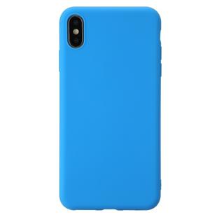 For iPhone XS Max Shockproof Frosted TPU Protective Case(Light Blue)