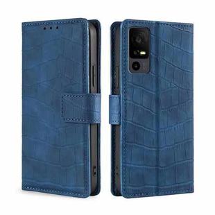 For TCL 40 XE 5G / 40X 5G T601D Skin Feel Crocodile Magnetic Clasp Leather Phone Case(Blue)