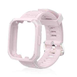 For Redmi Watch 3 Carbon Fiber Texture Integrated Silicone Watch Band(Pink)