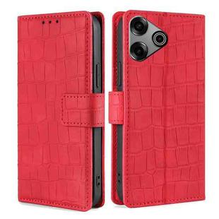 For Tecno Pova 6 Pro 5G Skin Feel Crocodile Magnetic Clasp Leather Phone Case(Red)