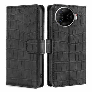 For Tecno Camon 30 Pro 5G Skin Feel Crocodile Magnetic Clasp Leather Phone Case(Black)