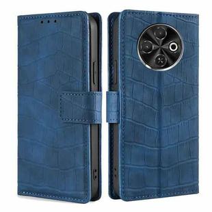 For Tecno Spark 30C 4G Skin Feel Crocodile Magnetic Clasp Leather Phone Case(Blue)