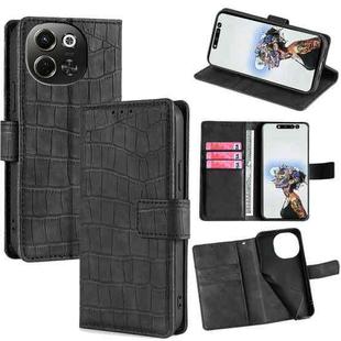 For Tecno Pova 6 Neo 5G Skin Feel Crocodile Magnetic Clasp Leather Phone Case(Black)