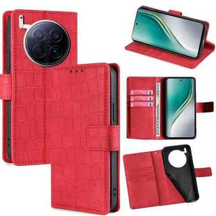 For Tecno Camon 40 Premier 5G Skin Feel Crocodile Magnetic Clasp Leather Phone Case(Red)