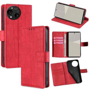 For Sharp Aquos R10 Skin Feel Crocodile Magnetic Clasp Leather Phone Case(Red)