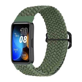 For Huawei Band 8 Nylon Braided Buckle Watch Band(Green)