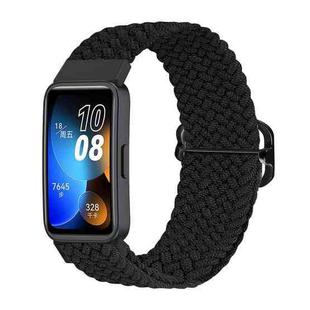 For Huawei Band 8 Nylon Braided Buckle Watch Band(Black)