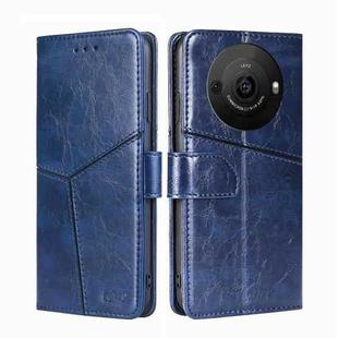 For Sharp Aquos R8 Pro SH-51 Geometric Stitching Leather Phone Case(Blue)