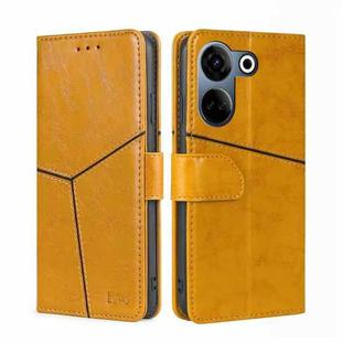 For Tecno Camon 20 Pro 4G Geometric Stitching Leather Phone Case(Yellow)