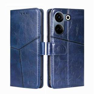 For Tecno Camon 20 Pro 4G Geometric Stitching Leather Phone Case(Blue)