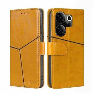 For Tecno Camon 20 Premier 5G Geometric Stitching Leather Phone Case(Yellow)