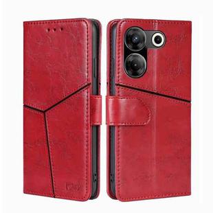 For Tecno Camon 20 Pro 5G Geometric Stitching Leather Phone Case(Red)