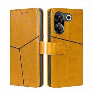 For Tecno Camon 20 Pro 5G Geometric Stitching Leather Phone Case(Yellow)