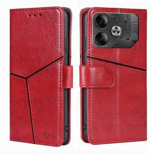 For Tecno Pova 6 5G Geometric Stitching Leather Phone Case(Red)