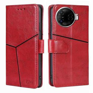 For Tecno Camon 30 Pro 5G Geometric Stitching Leather Phone Case(Red)