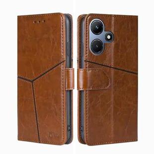 For Infinix Hot 30i 4G Geometric Stitching Leather Phone Case(Light Brown)