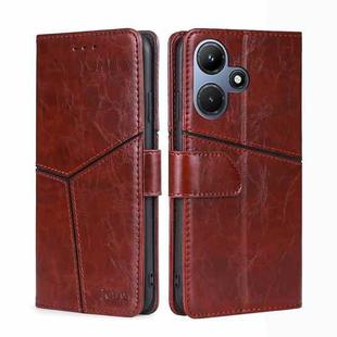For Infinix Hot 30i 4G Geometric Stitching Leather Phone Case(Dark Brown)