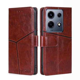 For Infinix Note 30 Vip 5G Geometric Stitching Leather Phone Case(Dark Brown)