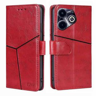 For Infinix Hot 40i Geometric Stitching Leather Phone Case(Red)