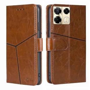 For Infinix Note 40 Pro 5G Geometric Stitching Leather Phone Case(Light Brown)