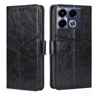 For Infinix Note 40 4G Geometric Stitching Leather Phone Case(Black)