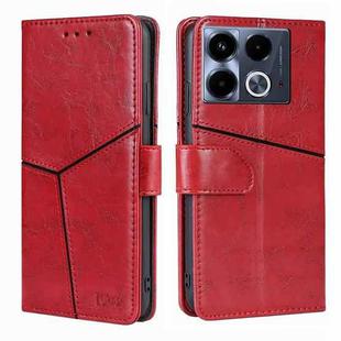 For Infinix Note 40 4G Geometric Stitching Leather Phone Case(Red)