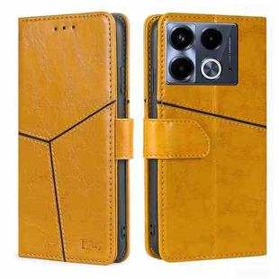 For Infinix Note 40 4G Geometric Stitching Leather Phone Case(Yellow)