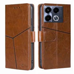 For Infinix Note 40 4G Geometric Stitching Leather Phone Case(Light Brown)