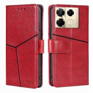 For Infinix Note 40 Pro 4G Geometric Stitching Leather Phone Case(Red)