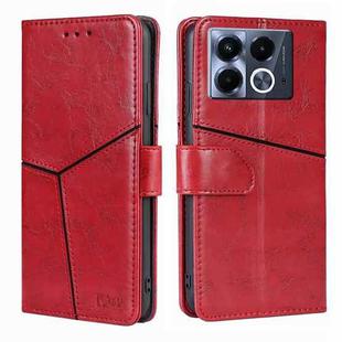 For Infinix Note 40 5G Geometric Stitching Leather Phone Case(Red)