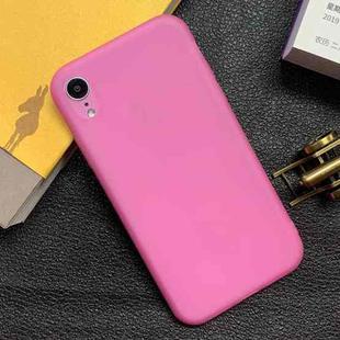 For iPhone XR Shockproof Frosted TPU Transparent Protective Case(Pink)