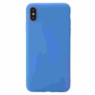 For iPhone XS Shockproof Frosted TPU Transparent Protective Case(Blue)