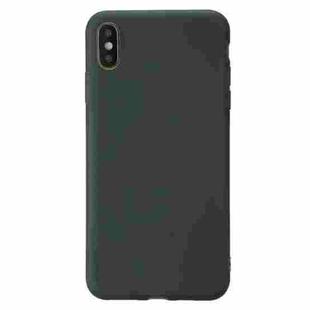 For iPhone XS Shockproof Frosted TPU Transparent Protective Case(Green)