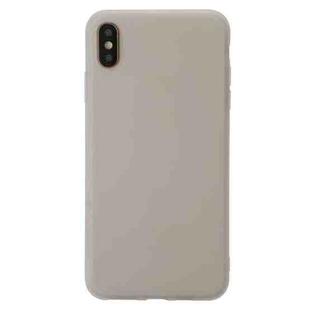 For iPhone XS Shockproof Frosted TPU Transparent Protective Case(Grey)