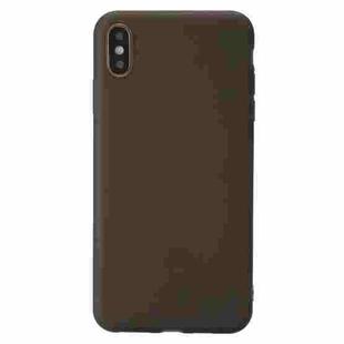 For iPhone XS Max Shockproof Frosted TPU Transparent Protective Case(Black)