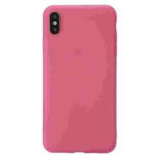 For iPhone XS Max Shockproof Frosted TPU Transparent Protective Case(Pink)