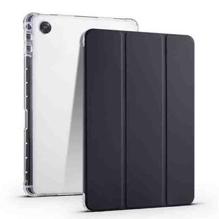 For OPPO Pad Air 10.36 2022 3-folding Transparent TPU Smart Leather Tablet Case with Pen Slot(Black)