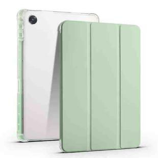 For OPPO Pad Air 10.36 2022 3-folding Transparent TPU Smart Leather Tablet Case with Pen Slot(Matcha Green)