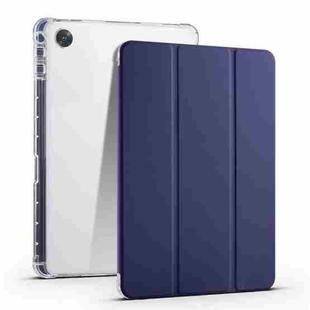 For OPPO Pad Air 10.36 2022 3-folding Transparent TPU Smart Leather Tablet Case with Pen Slot(Dark Blue)