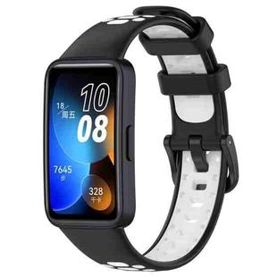 For Huawei Band 8 / 8 NFC / 9 / 9 NFC Two Color Silicone Watch Band(Black White)