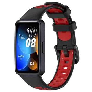 For Huawei Band 8 / 8 NFC / 9 / 9 NFC Two Color Silicone Watch Band(Black Red)