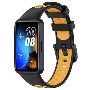 For Huawei Band 8 / 8 NFC / 9 / 9 NFC Two Color Silicone Watch Band(Black Yellow)