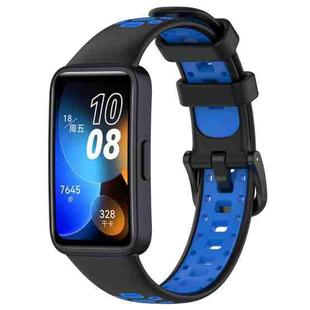 For Huawei Band 8 / 8 NFC / 9 / 9 NFC Two Color Silicone Watch Band(Black Blue)