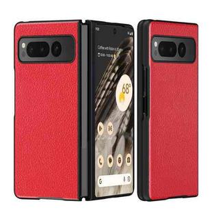 For Google Pixel Fold Litchi Pattern Foldable Protective Case(Red)