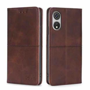 For CUBOT P60 Cow Texture Magnetic Leather Phone Case(Dark Brown)