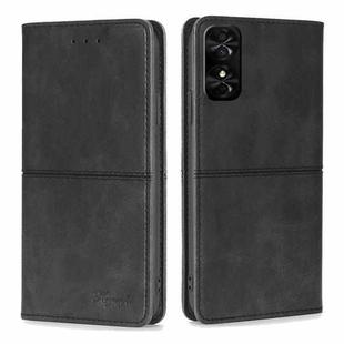 For TCL 50 SE 4G Cow Texture Magnetic Leather Phone Case(Black)