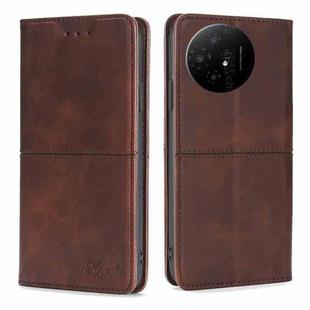 For TCL 50 XL Cow Texture Magnetic Leather Phone Case(Dark Brown)