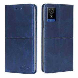 For TCL 501 4G Cow Texture Magnetic Leather Phone Case(Blue)