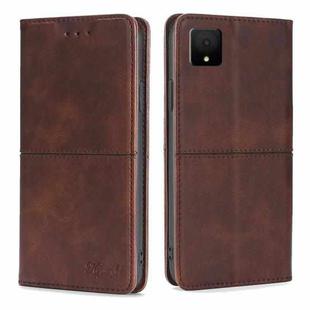 For TCL 502 Cow Texture Magnetic Leather Phone Case(Dark Brown)